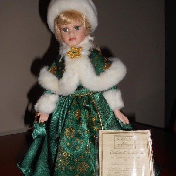 "JADE" Special Memories Holiday Porcelain Doll AVON - Picture 1 of 16